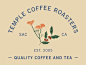 Temple Coffee Roasters Logo - Nice use of illustration and muted colors.