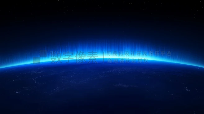 科技感发光地球地平线星空背景图1-花瓣网