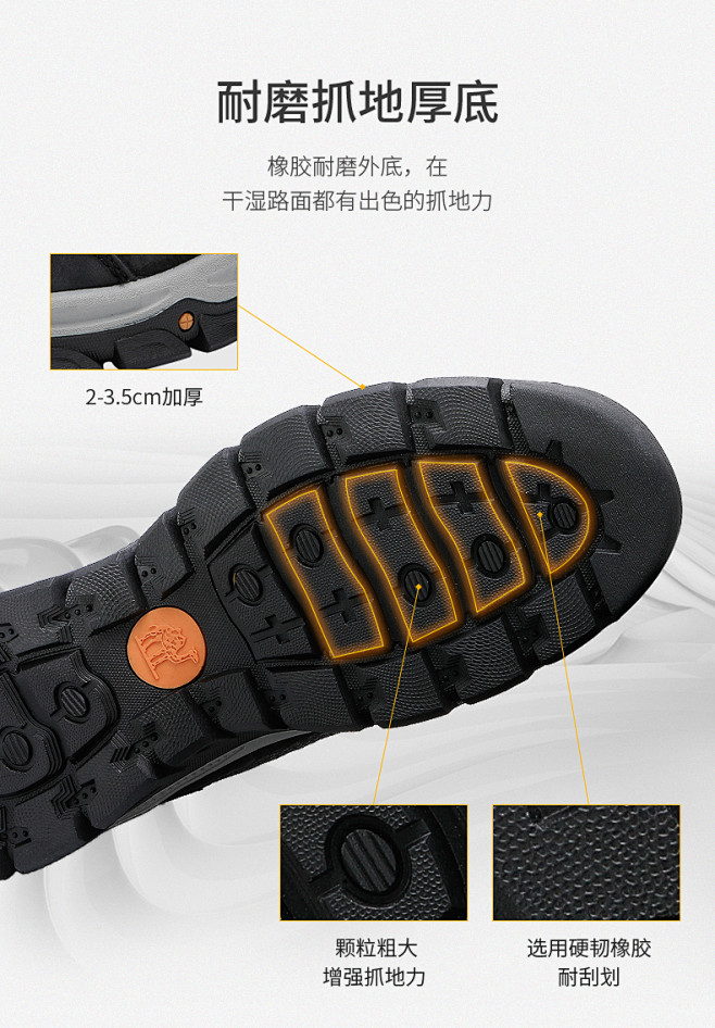 骆驼户外休闲鞋男 2019秋冬牛皮户外工...