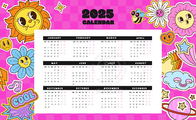 潮流趣味卡通2025蛇年新款日历台历挂历...