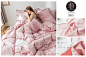 网红款水洗棉四件套公主风床品床单被套被子床笠三件套床上用品4-tmall.com天猫