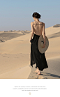 黑色吊带裙露背连衣裙裙子沙漠夏季穿搭三亚海边度假沙滩裙长裙女-tmall.com天猫