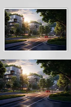 AI数字艺术教学楼校园场景图片-众图网