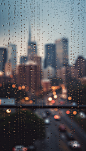 雨景窗子窗外玻璃水珠24节气雨水摄影图
