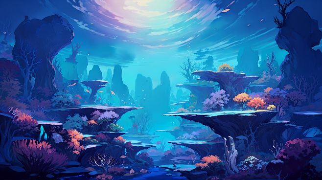 AI海洋场景插画素材 大海礁石图集 影视游戏场景概念设计背景参考-淘宝网图片_AI · 场景图片素材-花瓣网
