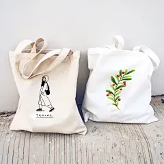 DIY来图定制logo定做单肩帆布袋女手提学生斜挎包手绘文创帆布包