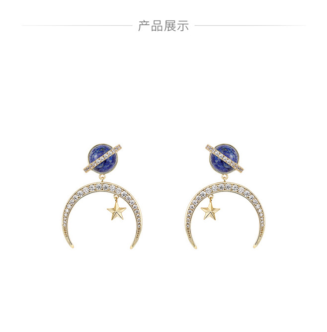 ZENGLIU设计师星空耳饰女气质星球耳...