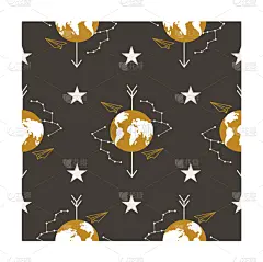 黄金,化学元素周期表,飞机,地球,太空,星形,可爱的,华丽的,清新,纺织品