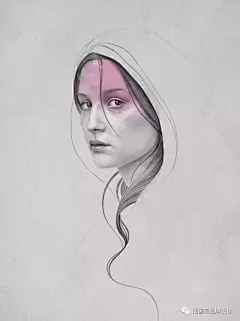 I&amp;B手绘丨最唯美忧伤的肖像插画，逼真程度妥妥的能以假乱真