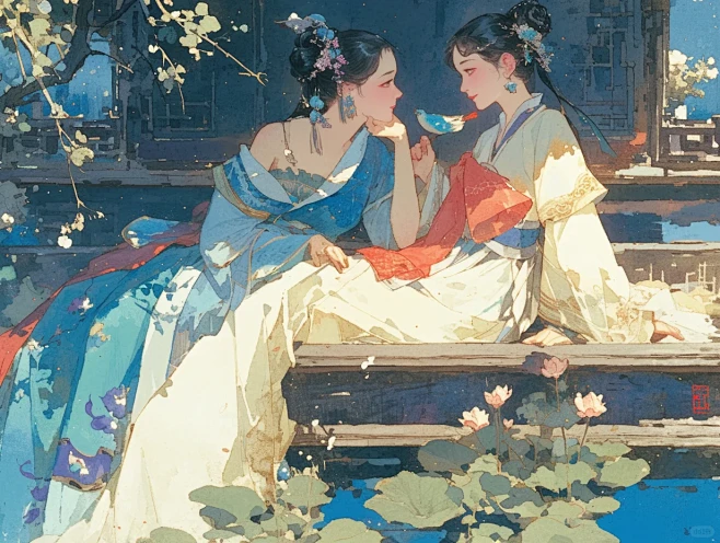 古风｜闺蜜｜浮云一别后，流水十年间