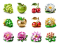 金属材质水果花植物Icons