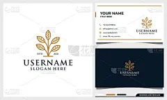 Simple tree logo design with elegant leaf line art
