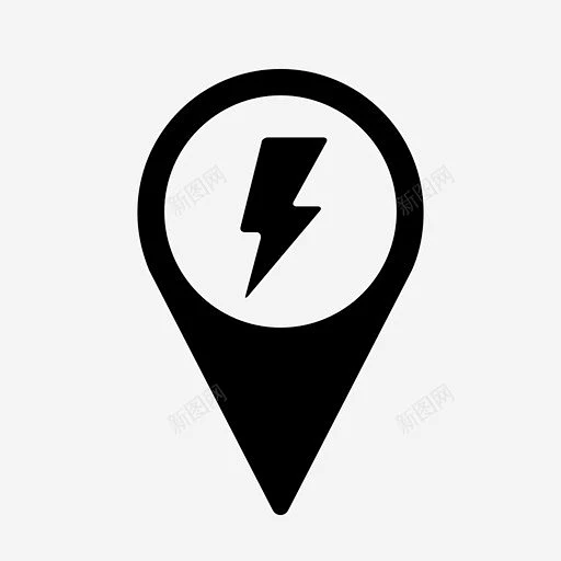 地图标记图标位置闪电 闪电 icon 标识 标志 UI图标 设计图片 免费下载 页面网页 平面电商 创意素材图片_666图片素材-花瓣网