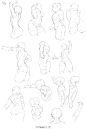 画师おるとろ绘制的人体动态，各种姿势参考~P站O网页链接