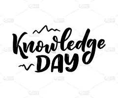 手绘字母短语-知识日。节日庆祝艺术品贺卡，社交网络和网页设计。向量