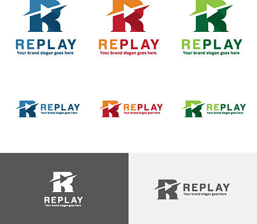 R字母logo设计图片