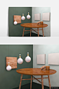 餐厅桌子灯泡C4D创意3D立体场景PSD素材模板C4D工程