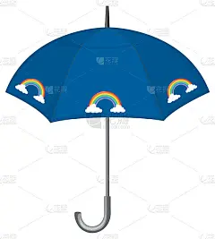 蓝色彩虹图案雨伞