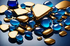 光泽宝石蓝色小石子石头宝石背景图图片