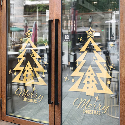 圣诞贴纸店铺橱窗装饰用品商场节日气氛圣诞...