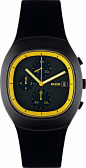 Amazon.com: ALESSI 21011中性款黑色和黄色模拟运动手表: Watches