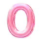 粉色玻璃数字0
