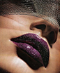 glittery purple lips