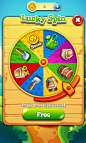 Garden Mania 2 by Ezjoy - Daily Spin - Match 3 Game - iOS Game - Android Game - UI - Game Interface - Game HUD - Game Art: 