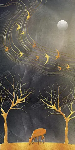 中国风插画 【酷图网】金丝,金线,烫金,鎏金,奢侈,华贵,华丽,中国风,传统,纹样,古风,复古,国潮,高端,轻奢,典雅,中式,装饰,古典,水墨,背景,壁纸,底图,大气,线描,图案,海报,招贴,地产,房地产,插画,插图,画,手绘,新中式,现代,展板,横版,banner,风景,山水,花草,祥云,波纹,水波,云纹,月亮,山川
