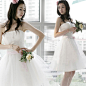 韩版婚纱小礼服 新款2012 新娘礼服短款公主伴娘裙抹胸连衣裙晚装