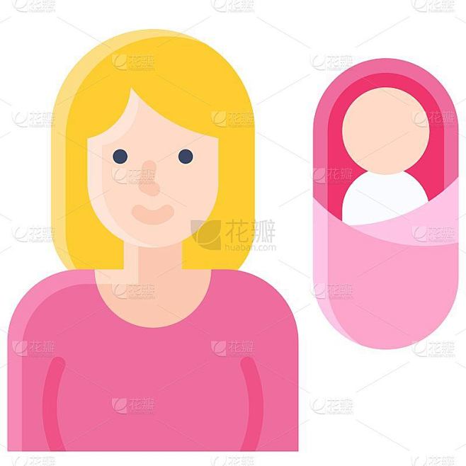 育儿假图标，国际妇女节相关矢量
