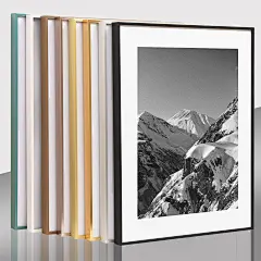 简约窄边铝合金画框装裱相框挂墙广告海报框A4k8开营业执照金属框