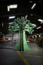 Inkjet printed decorative two-piece tree for an exhibition booth