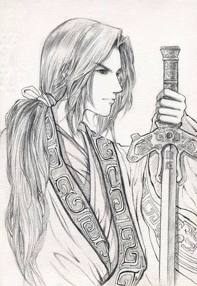 古风动漫插画线稿