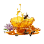 蜂蜜和蜜蜂免扣png 可商用