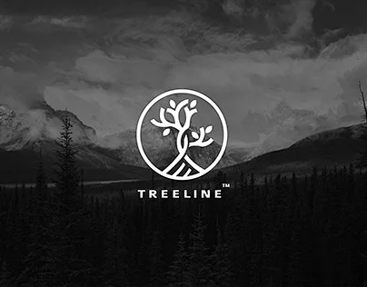 Treeline Logo design-花瓣网