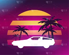 未来,背景,40-80年代风格复兴,80年代风格,球体,计算机,几何形状,汽车,城市武士,几何学