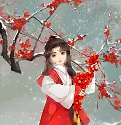 古风手绘美人@北坤人素材