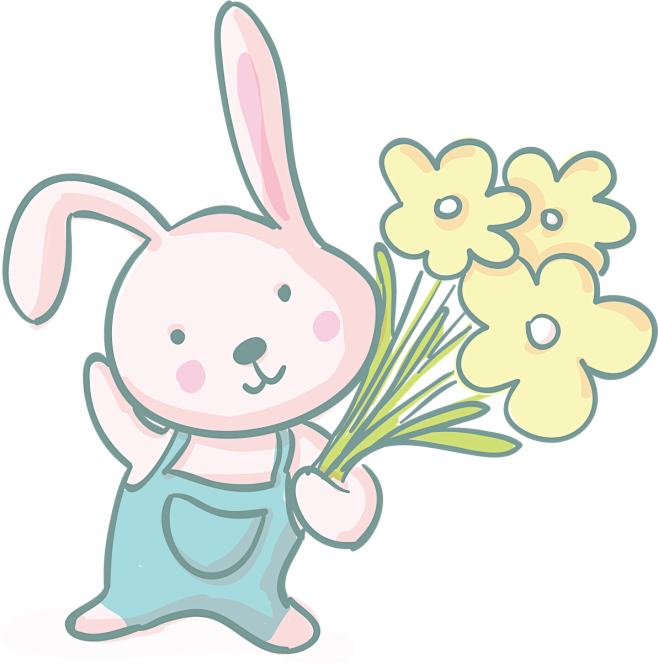 bunnies可爱粉色小兔子造型矢量素材...
