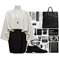 A fashion look from October 2014 featuring grey sweater, black vest and black shoes. Browse and shop related looks.