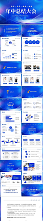 蓝色科技风企业年中总结大会年中工作总结工作汇报PPT