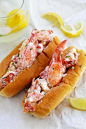 Lobster roll filled with juicy and succulent lobsters, ready to serve.