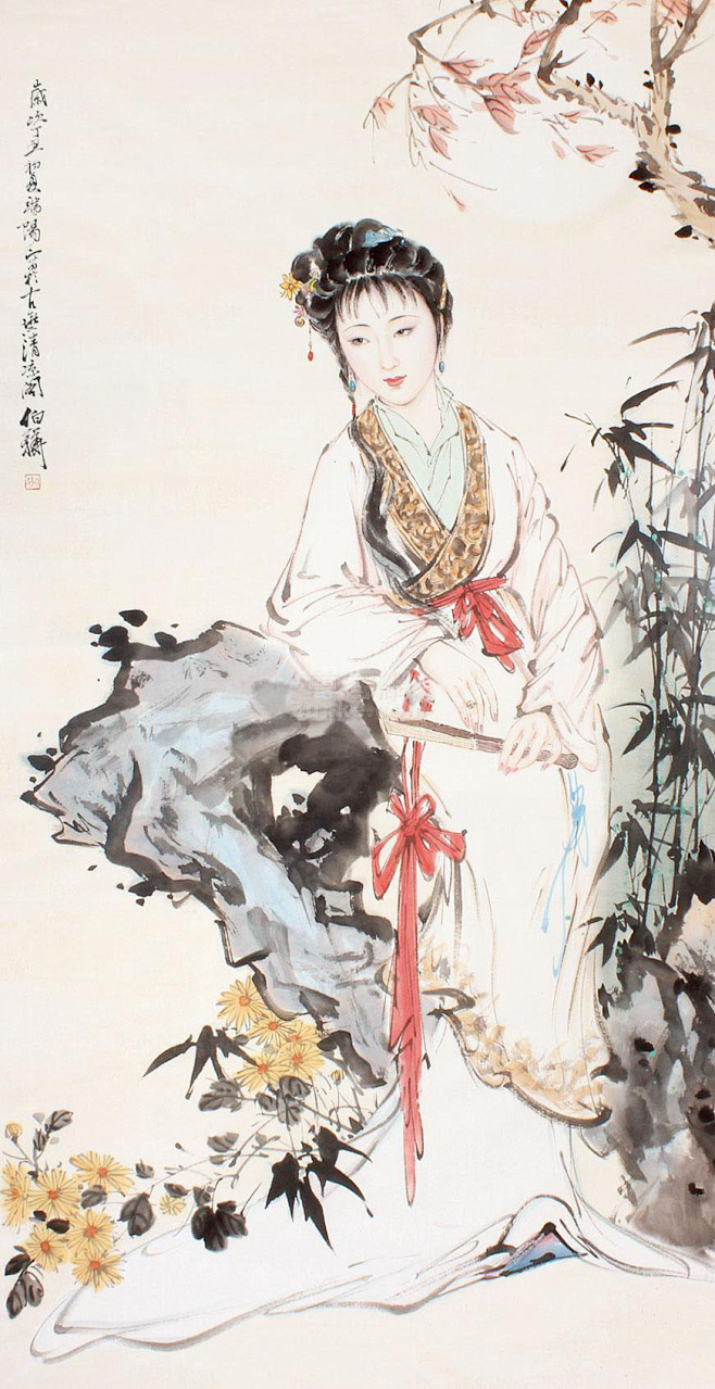 白伯骅人物立框纸本作品欣赏