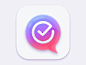 Todo-Chat App Icon glow chat bubble checkmark task manager sketch ios iconography chat icon