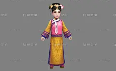 卡通 清朝格格 公主 贵妃 皇妃 嫔妃子 贵人 答应 后宫佳丽 八旗 古代人物 满清朝女人 丫鬟丫环