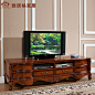 雅居格家具美式家具实木电视柜F96110欧式电视矮柜 视听柜地柜