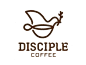 Logo for Disciple Coffee. Opened by a priest, all proceeds go to charity.