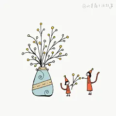 画了一组小人国游记。

假如我的身体可以变小，
若隐若现似要消失，
烦恼是否也可以随之变微弱?

儿童插画简笔画#身边的艺术# ​​​​