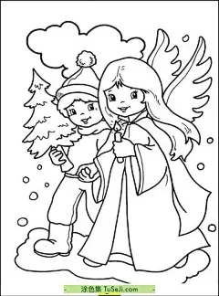 10张可爱的孩子们和快乐的圣诞节主题涂色图片！ | 涂色集，涂色画打印大图 : 在圣诞节的庆祝活动中，小天使和孩子们常常扮演着重要的角色，他们的形象和参与为节日增添了一份纯真和喜悦。以下是一些关于圣诞节中小天使和孩子们的传统和活动：教堂活动中的小天使：在许多教堂的圣诞礼拜中，孩子们常常扮演小天使，穿着白色的长袍和金色的 10张可爱的孩子们和快乐的圣诞节主题涂色图片！