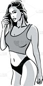 女人,自然美,女孩,运动,轮廓,分离着色,白色,人,高雅,摆拍